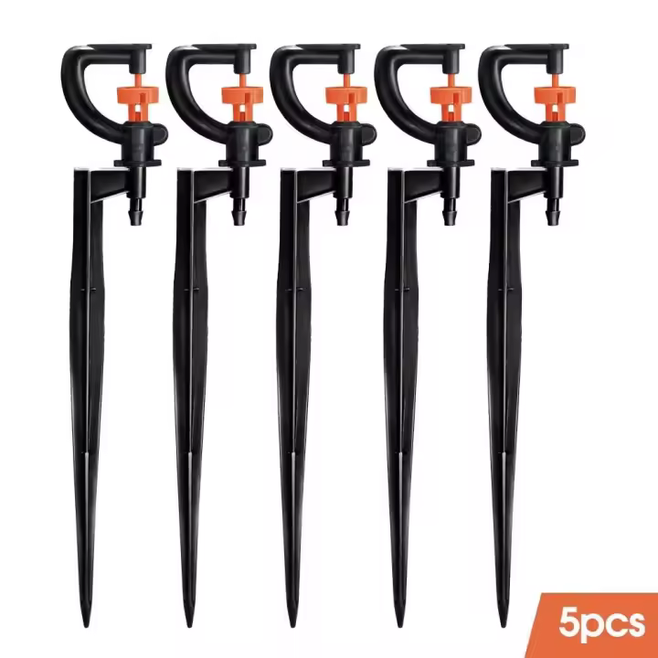 Rotocator de 360° 5 Piezas de Riega Tros de 21cm Conectores de Tachón Para Jardín, Granja y Invernadero - 1