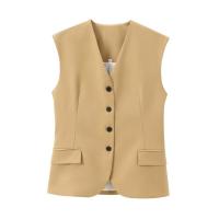 BUNO-Conjunto de 2 piezas con bolsillos para mujer, pantalones con cuello en V, sin mangas, chaleco de una sola botonadura, con cremallera, a la moda, verano, 2025 - details 3