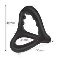 Anillos de silicona Leten para mejorar la erección, anillo triangular con cuentas de masaje, juguetes sexuales para hombres con eyaculación retardada - details 0