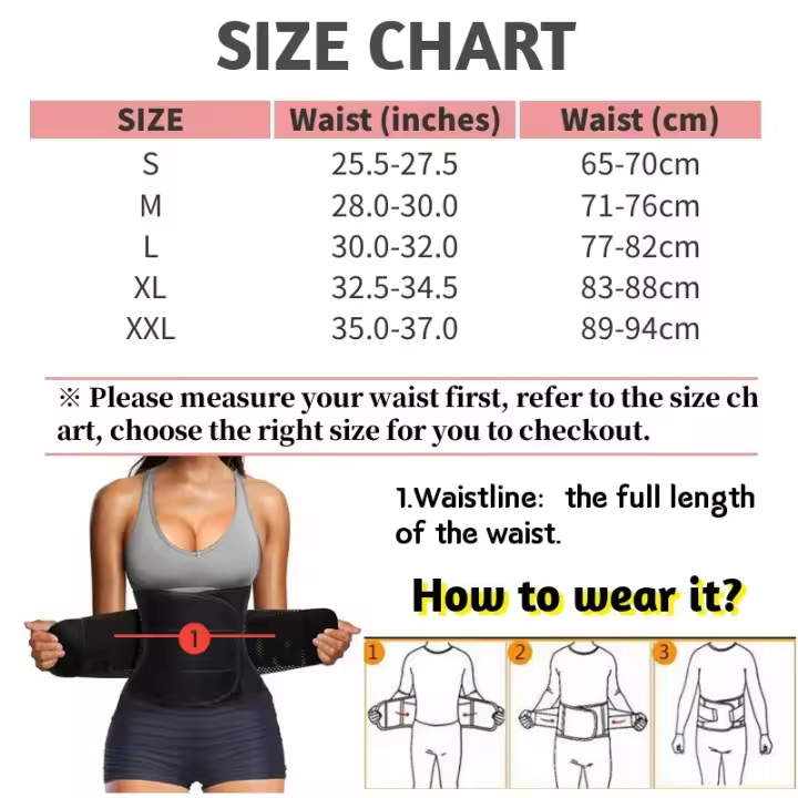 ROBASUK-corsé de entrenamiento de cintura para mujer, faja deportiva adelgazante, cinturón de ejercicio, recortador, cinturón para el sudor, ropa moldeadora, corsé de entrenamiento para gimnasio S - 1