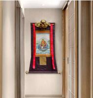 Dios amarillo tradicional de la riqueza Buda Thangka pintura colgante Xizang imitación pintada a mano sala de estar familiar tibetana - details 9