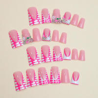 Uñas postizas de pico de pato para mujer, uñas artificiales medianas removibles, belleza, maquillaje, color blanco - details 6