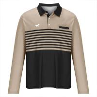 Polo de Sport de Moda para Hombres Cuello Abajo, Algodón Poliéster 100%, Impresión Digital 3D, Transpirable, Elegante para Negocios Casuales - details 3