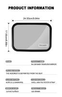 Espejo de seguridad para asiento trasero de Bebé y Niño, accesorio ajustable con gran angular, rotación de 360 grados - details 12