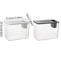 Tanque de peces transparente creativo con tapa, tanque de tortuga pequeño, tanque de acuario Betta resistente a caídas para decoración del hogar - details 0