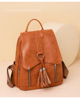 Mochila de piel sintética para mujer, con borla Bolso pequeño, informal, vintage, rosa, azul y negro - details 13