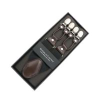 Tirante de cuero de moda de 35 mm de ancho con 6 clips, tirante retro casual para hombre, cinturón, regalo para padre/esposo - details 15