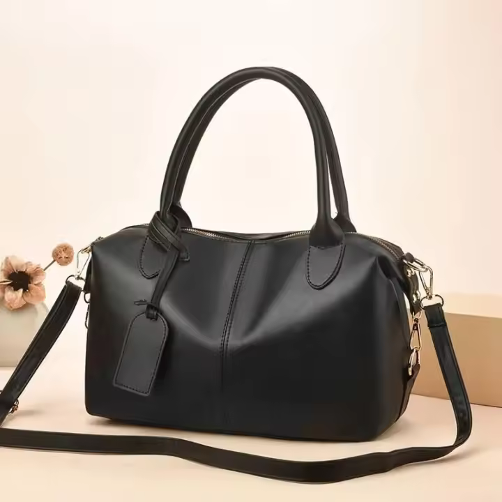 Bolso sencillo de color sólido a la moda para mujer, bandolera de hombro de gran capacidad para ir al trabajo, mochila de lujo de alta gama - 1