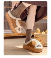 Zapatillas de algodón con Velcro para mujer, suela exterior de EVA suave para interiores y exteriores, plantilla de felpa, estilo de plataforma, fácil de combinar, novedad - details 8