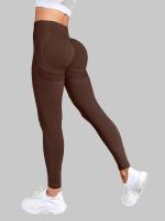 Mallas tejidas sin costuras para mujer, medias elásticas de cintura alta, entrenamiento de gimnasio, pantalones deportivos para correr, pantalones de Yoga para levantamiento de cadera y Fitness - details 0
