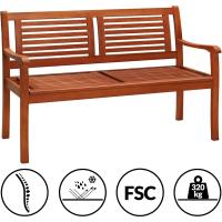 Banco de jardín de madera FSC ®   Eucalipto Carga 320Kg 2 Plazas Terraza Balcón 120x60x90cm Resistente - details 3