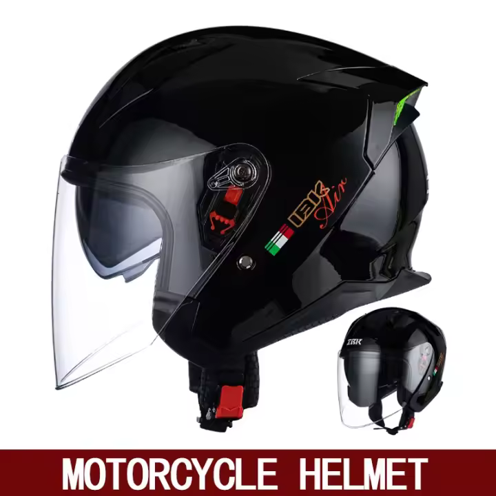 Casco integral de moto para hombre y mujer, vintage, doble lente, antivaho en invierno - 1