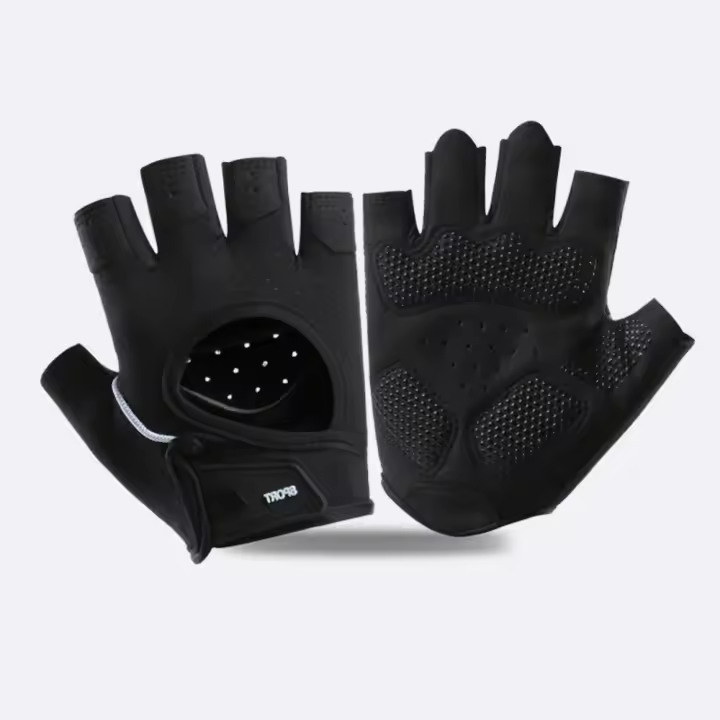 Guantes de motocicleta resistentes al desgaste, manoplas de dedo de carreras antideslizantes Vintage, guantes sin dedos de cuero de piel de cabra para hombre - 1