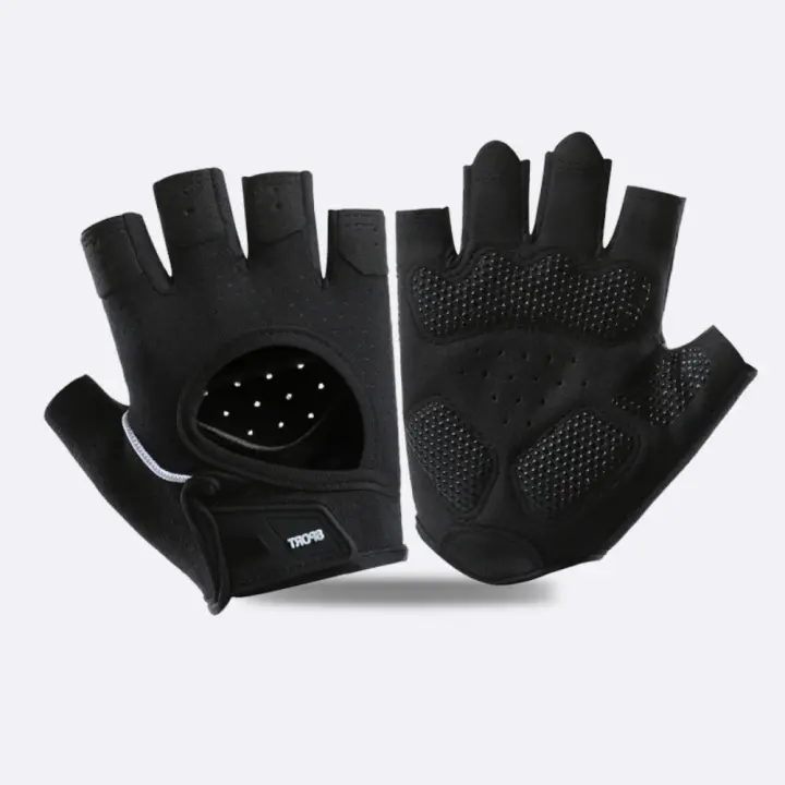 Guantes de motocicleta resistentes al desgaste, manoplas de dedo de carreras antideslizantes Vintage, guantes sin dedos de cuero de piel de cabra para hombre - 1