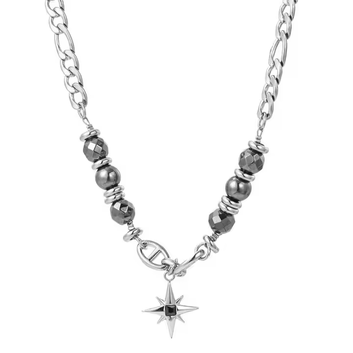 Collar de estrella oscura hombre premium sense nicho diseño para fortuna titanio acero suéter cadena mujer decoración hip hop hombre hip hop trendy - 1