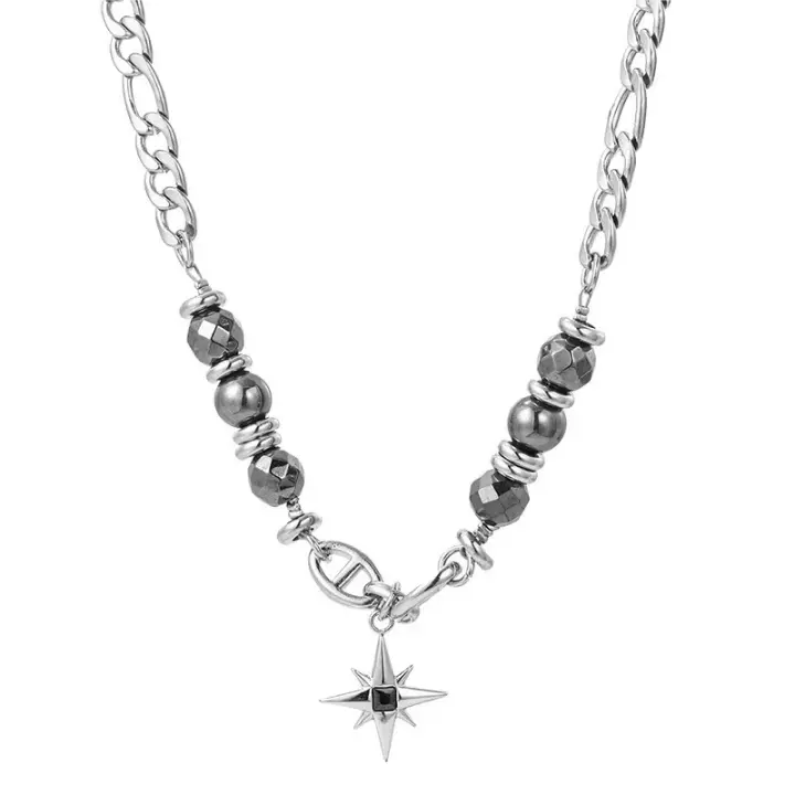 Collar de estrella oscura hombre premium sense nicho diseño para fortuna titanio acero suéter cadena mujer decoración hip hop hombre hip hop trendy - 1