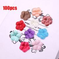Hojas de seda para manualidades, 100 piezas, rosas, pétalos, accesorio para álbum de recortes, flores artificiales de cinco pétalos - details 1