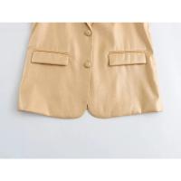 Chaqueta de Moda de Primavera para Mujer Blazer de Manga Larga con Abajo Dorado - details 9