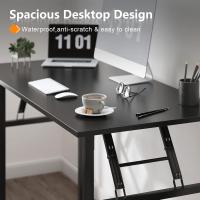 Mesa de Escritorio Plegable para computadora 80 x 40 x 75 cm Escritorio para computadora Escritorio de Oficina Mesa de Escritura, Mesa de Conferencia,Teca & Negro, AC5CB-8040-SH - details 2