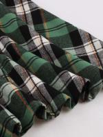 2025 nuevo Hepburn Retro Turn-Down Collar Plaid Rockabilly vestidos de Navidad mujeres invierno 3/4 longitud manga bolsillos vestido elegante - details 8