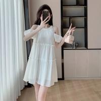 Vestido de primer amor francés con temperamento, Falda corta holgada de Súper Hada con diseño suave y hombros descubiertos - details 3