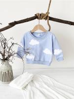 Conjunto de dos piezas de suéter con parche de nube para niños y niñas recién nacidos versión coreana de pantalones casuales de manga larga de otoño para bebés - details 1