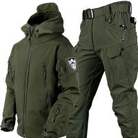 Conjunto de top y pantalones de motocicleta para hombre, chaqueta gruesa de felpa a prueba de viento para exteriores, Otoño e Invierno - details 4