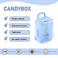 Mini maleta de viaje con rodillo azul, caja de dulces con personalidad, caja de dulces de boda creativa, caja de carro de equipaje, juguete de dulces, almacenamiento pequeño - details 3