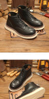 Botas de hombre de alta gama de cuero zapatos de hombre de piel de vaca de capa superior - details 13