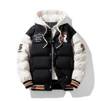 Chaqueta de Invierno para Hombre, Estilo Dos Piezas, Nueva, Abrigada, Gruesa, con Capucha, Cortavientos, Cómoda, Informal, con Estampado - details 5