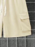 Conjunto Deportivo Casual para Hombres de Poliéster Camiseta con Pelo y Shorts de Cinturón con Bolsillos Perfecto para el Verano Lavable en Máquina - details 9