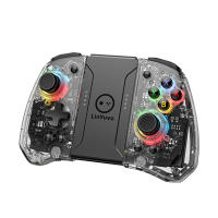 Joypad transparente para Nintendo Switch, controlador de inducción inalámbrico de 6 ejes, Gamepad ajustable, 8 colores, luz mágica, vibración, Joy - details 10