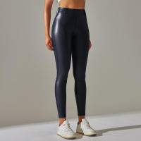 Nessaj-pantalones de piel sintética de terciopelo fino para mujer, leggings de cuero PU ajustados, sexy, con bolsillo, Otoño e Invierno - details 22
