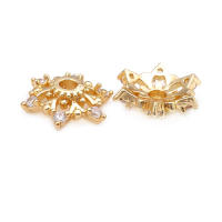 Cuentas de Flor de Brasso Dorado de 18K Joyería de Alta Calidad para Mujeres - details 11