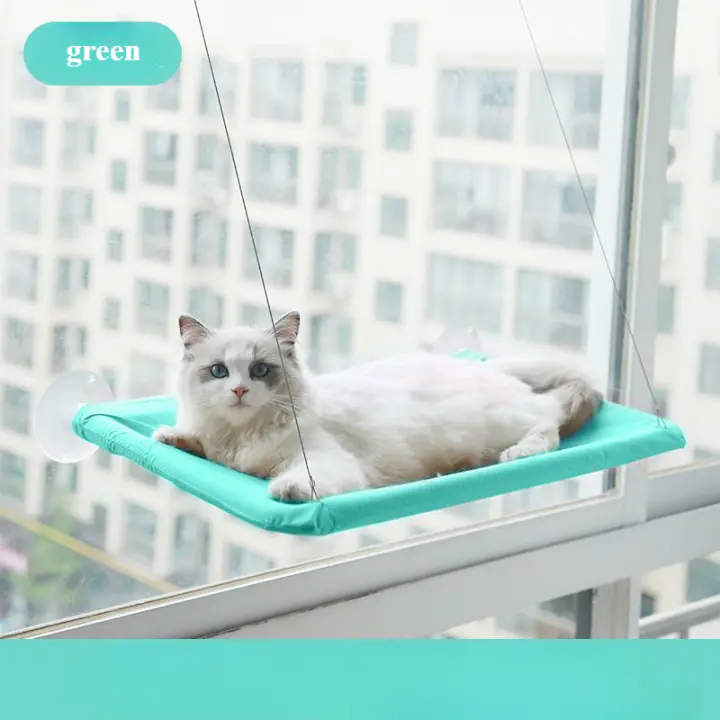 Hamaca de Ventana para Gatos Percha de Solación con Diseño Oscilante Instalación sin Taladro en Vidrio/Balcón Cama de Mascota Duradera para Relaxar - 1