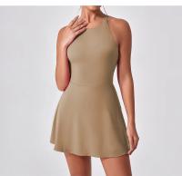 Vestido deportivo adelgazante antideslumbrante para mujer, ropa de entrenamiento de tenis de plumas de secado rápido, Fitness en la espalda, ropa de Yoga de una pieza - details 12