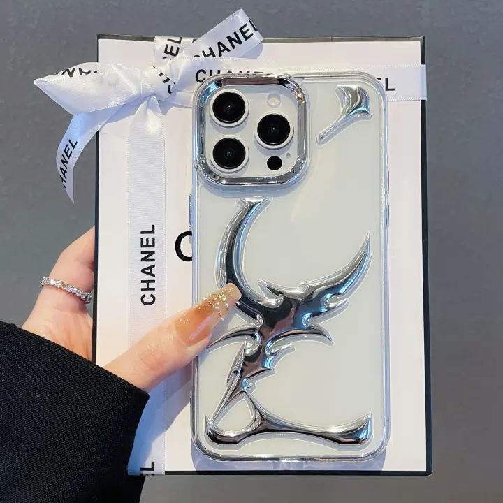 Nueva funda de teléfono con forma de estrella 3D de personalidad atractiva para iPhone 16 14 13 15 Pro Max, moderna, hueca, delgada, a prueba de golpes, protectora y suave. - 1
