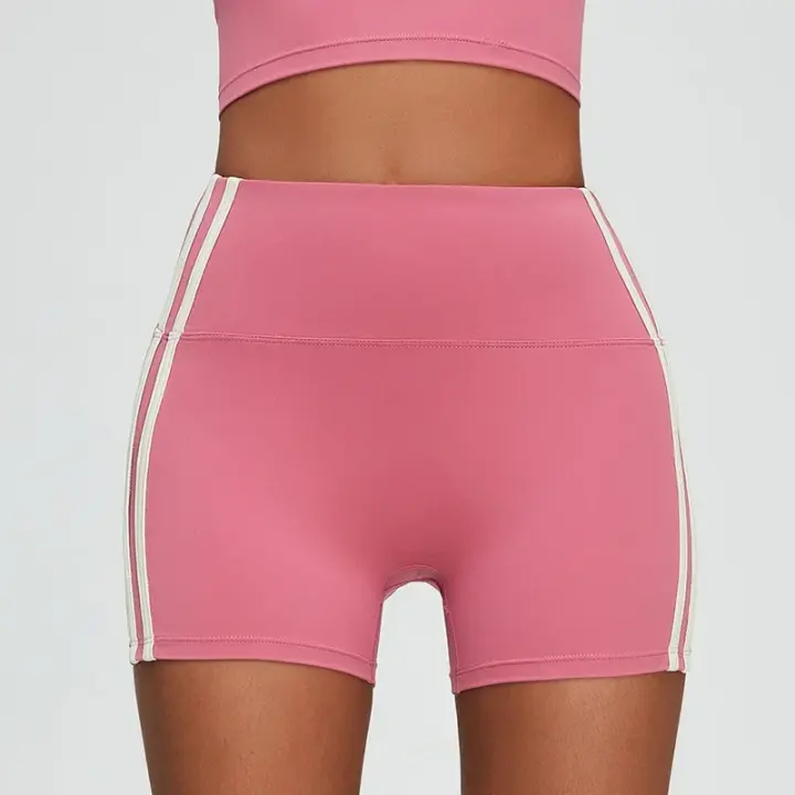 Pantalones cortos de Yoga para mujer, Shorts deportivos elásticos de cintura alta, transpirables, de secado rápido, para correr y Fitness - 1