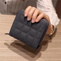 Cartera Corta para Mujer de Cuero PU Estilo Plaid con Hilo Cartera Pequeña con Cierre de Cremallera Bolsa para Tarjetas y Monedero Elegante - details 3