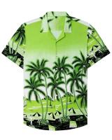 Verano hawaiano impreso en 3D con plantas coloridas y ropa de mujer, camisa de manga corta de playa, informal de moda para hombre - details 11
