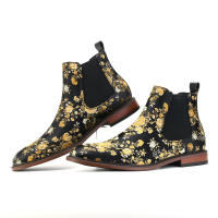 Botas Chelsea florales prensadas bordadas vintage Botas desnudas para hombres - details 2