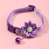 Collar de gato con adornos de flores de nailon con campana, varios colores disponibles, collar ajustable para mascotas para gatos y perros pequeños - details 6