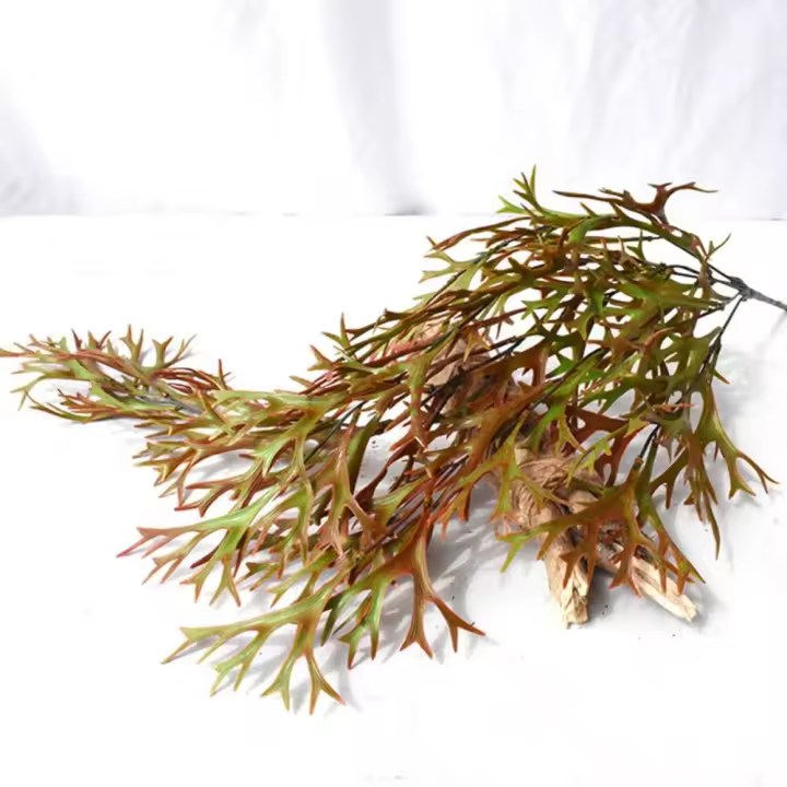 80cm helecho de asta artificial, plantas de helecho para colgar en la pared, astas artificiales, hoja realista, plantas falsas de plástico - 1