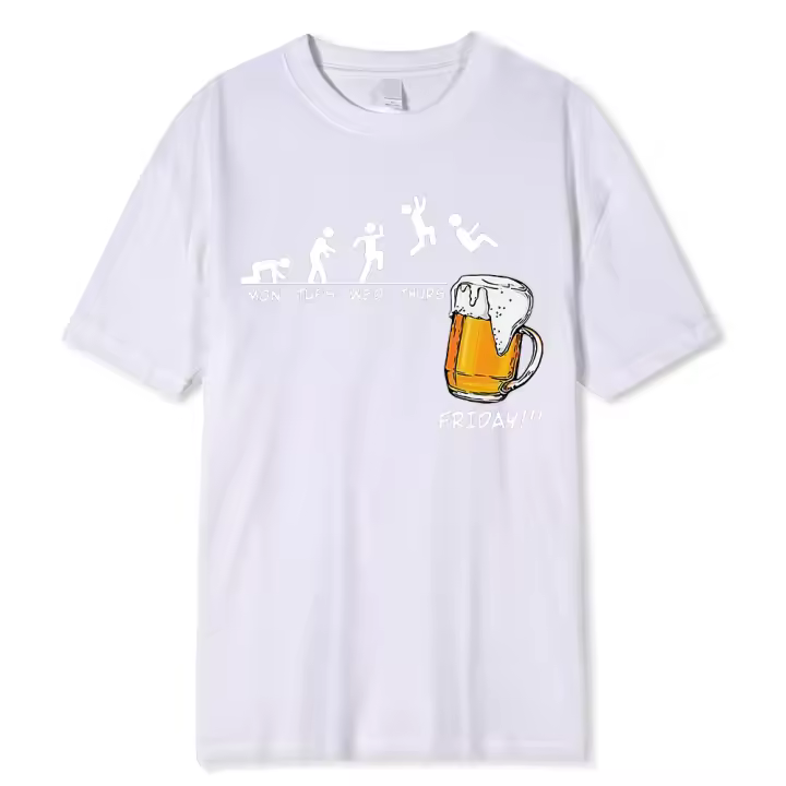 Camiseta con estampado Friday Beer para hombre, ropa informal de algodón, Haruku, manga corta, hip-hop, verano - 1