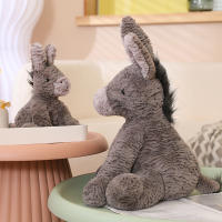 Muñeco de Peluche de Burro gris para bebé, muñeco de felpa suave de 23/40/60CM, regalo de decoración de habitación de cumpleaños infantil - details 6