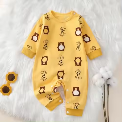 Rompe Llaveros Para Bebés Recién Nacidos 100% Algodón Otoño Primavera 0-18M Niño Niña Sudadera Suave Estilo Lindo Cuello Redondo - 1