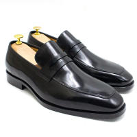 Zapatos clásicos de vestir de negocios de piel de vaca italiana y zapatos sin cordones - details 4