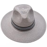 Sombrero de paja para hombre de mediana edad, gorra de cubo, estilo bohemio, Color sólido, Panamá - details 7