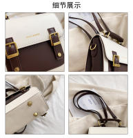 Mini mochila para mujer, nueva moda, versátil, de gran capacidad, bandolera doble con bloques de Color para niñas, bolso escolar pequeño de viaje a la moda - details 2