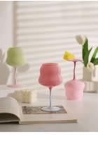 Vintage aron Twisted Small Fresh Cream God Mug Copa de vino tinto de vidrio coloreado - details 11
